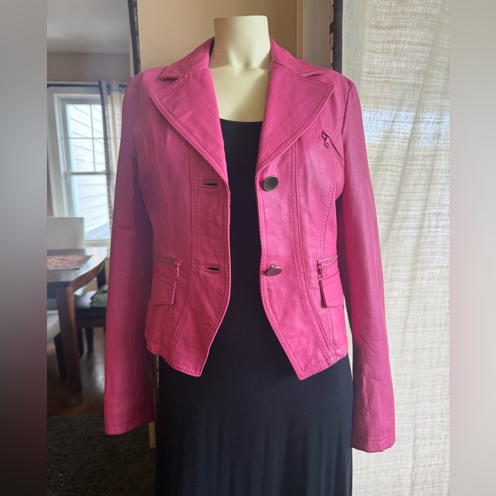 Vera Pelle Pink Genuine Italian Leather Jacket - Made in Italy
